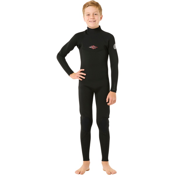 2026 Rip Curl Junior Dawn Patrol 4/3mm Back Zip Neopreno 149BFS - Black